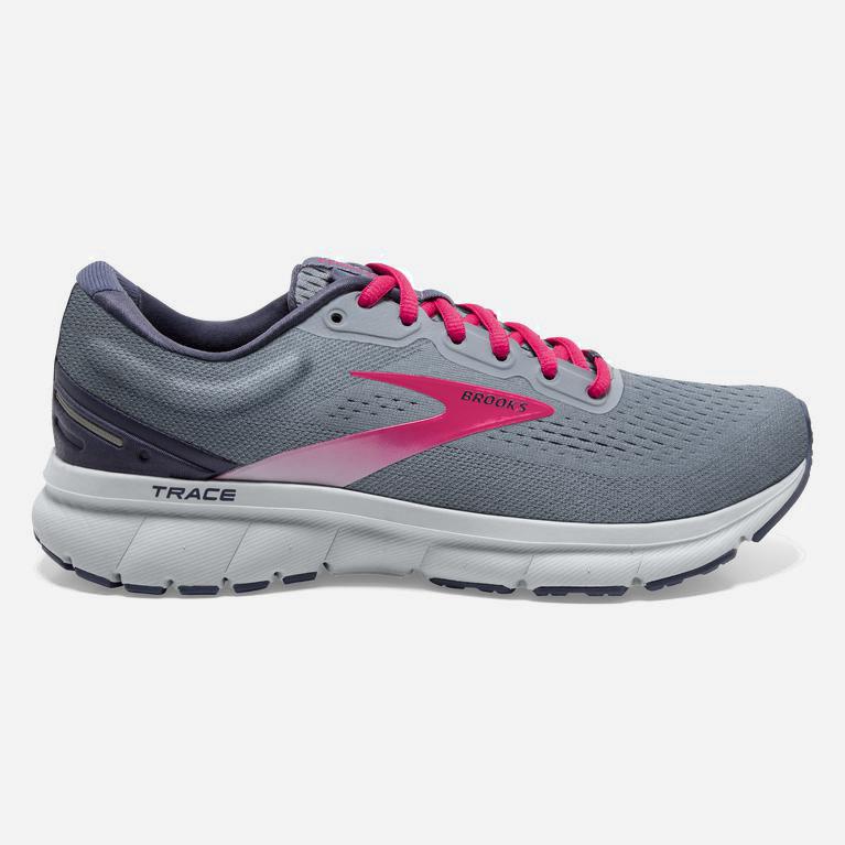 Brooks Trace NZ - Women's Adaptive Road Running Shoes - Grey/Nightshadow/Raspberry (91036-AKXP)